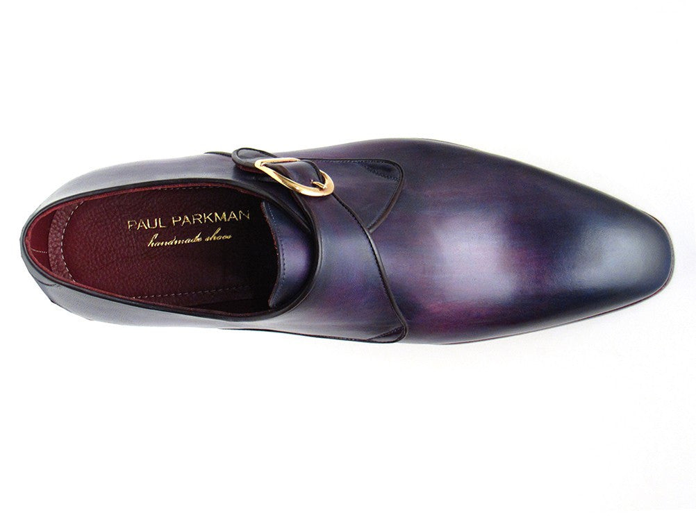 Paul Parkman Single Monkstrap Shoes Purple Leather (ID