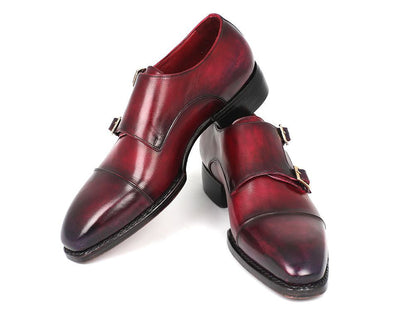 Paul Parkman Triple Leather Sole Hand-Welted Cap Toe Monkstraps (ID