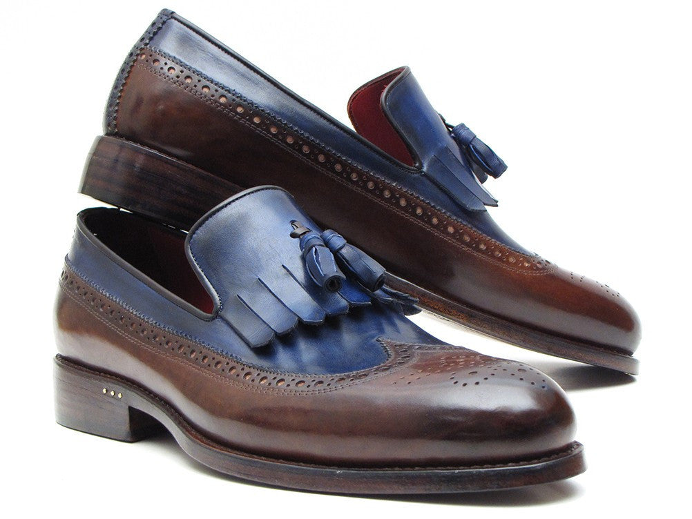 Paul Parkman Kiltie Tassel Loafer Dark Brown &amp; Navy (ID