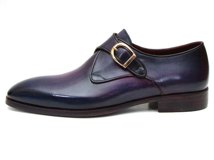 Paul Parkman Single Monkstrap Shoes Purple Leather (ID