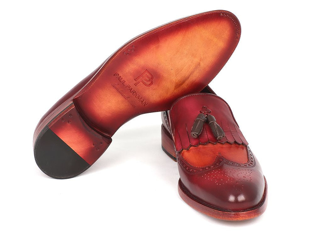 Paul Parkman Kiltie Tassel Loafer Tobacco &amp; Bordeaux (ID