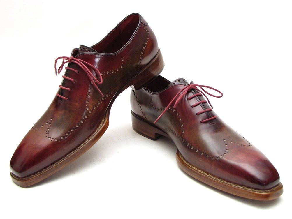 Paul Parkman Wingtip Oxford Goodyear Welted Bordeaux &amp; Camel (ID