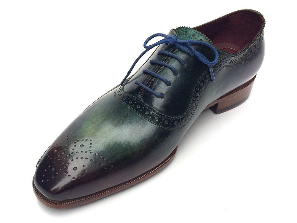 Paul Parkman Green &amp; Purple Handmade Oxfords (ID