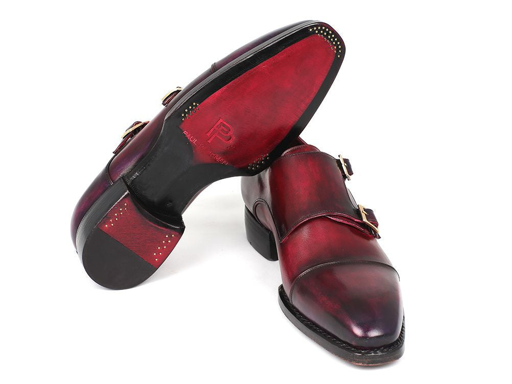 Paul Parkman Triple Leather Sole Hand-Welted Cap Toe Monkstraps (ID