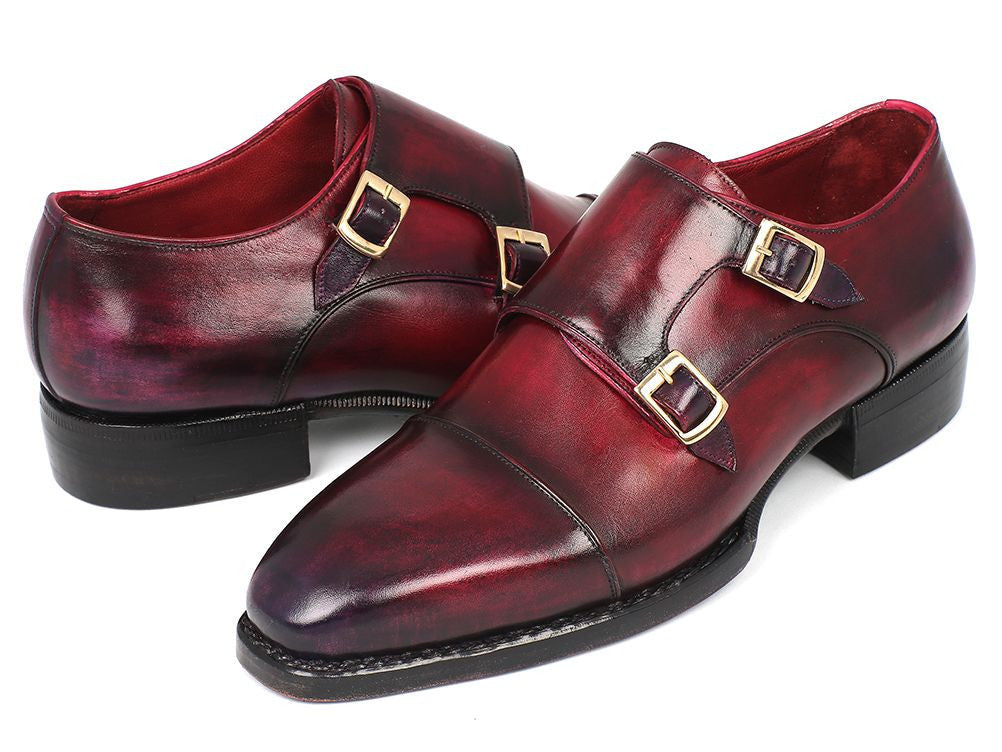 Paul Parkman Triple Leather Sole Hand-Welted Cap Toe Monkstraps (ID