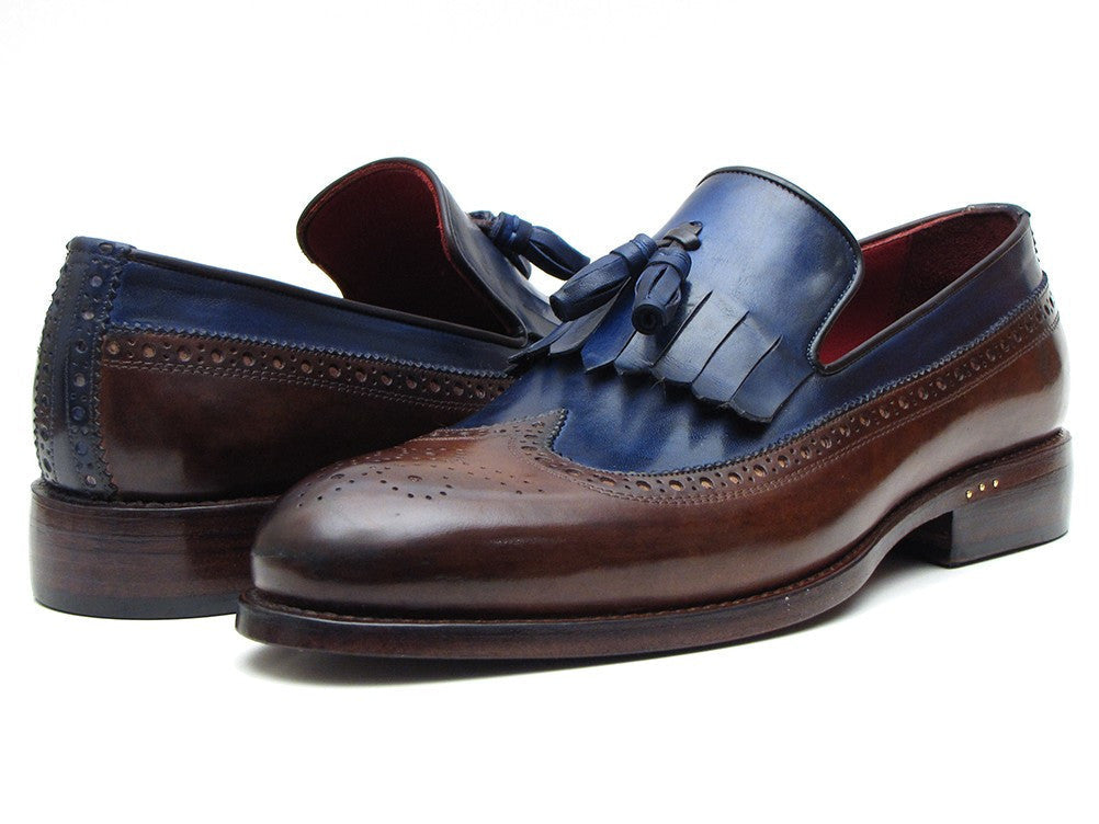 Paul Parkman Kiltie Tassel Loafer Dark Brown &amp; Navy (ID