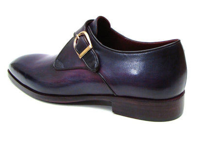 Paul Parkman Single Monkstrap Shoes Purple Leather (ID