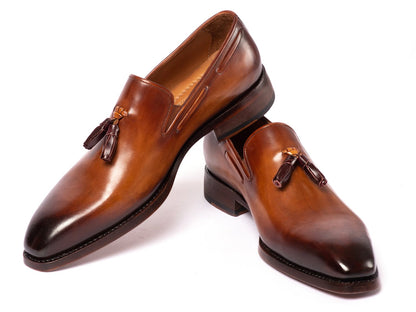 Paul Parkman Brown Goodyear Welted Tassel Loafers (ID