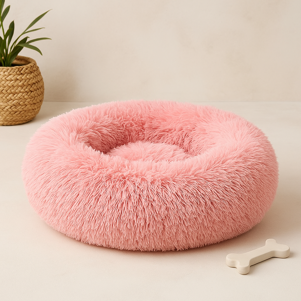 Calming Donut Bed for Dogs &amp; Cats