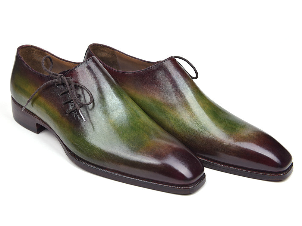 Paul Parkman Side Lace Oxfords Green &amp; Bordeaux (ID