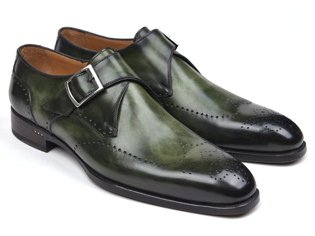 Paul Parkman Wingtip Single Monkstraps Green (ID