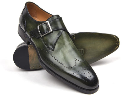 Paul Parkman Wingtip Single Monkstraps Green (ID