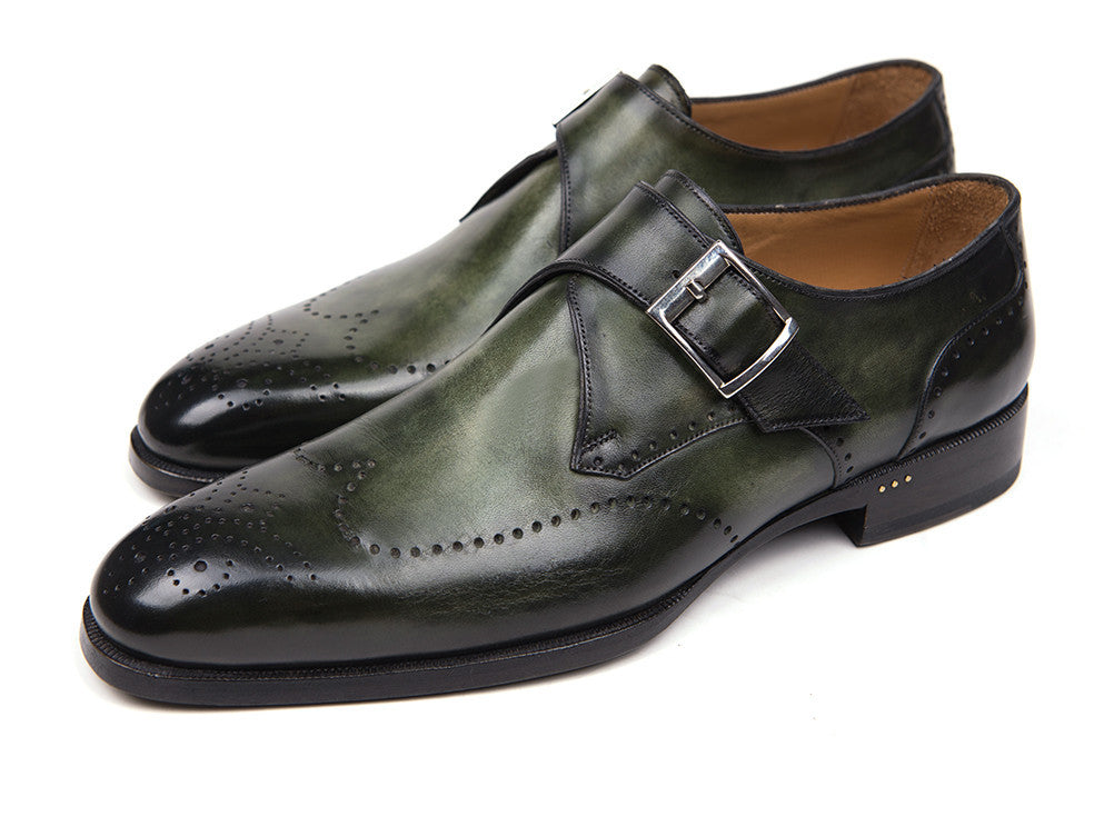 Paul Parkman Wingtip Single Monkstraps Green (ID