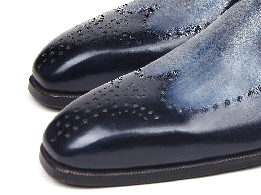 Paul Parkman Wingtip Single Monkstraps Navy (ID