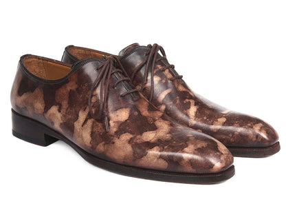 Paul Parkman Camouflage Hand-Painted Wholecut Oxfords Brown (ID