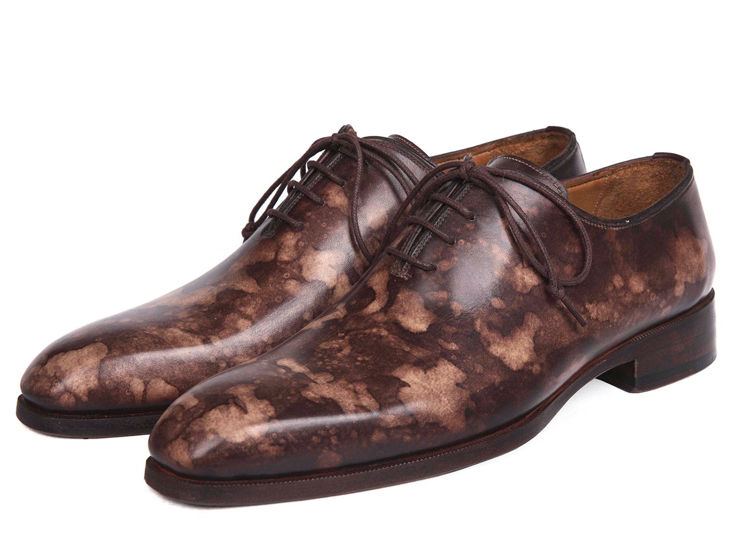 Paul Parkman Camouflage Hand-Painted Wholecut Oxfords Brown (ID