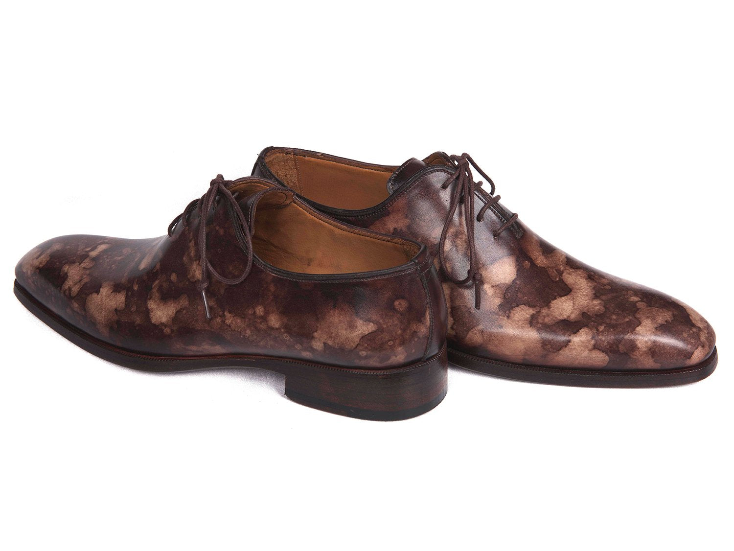 Paul Parkman Camouflage Hand-Painted Wholecut Oxfords Brown (ID