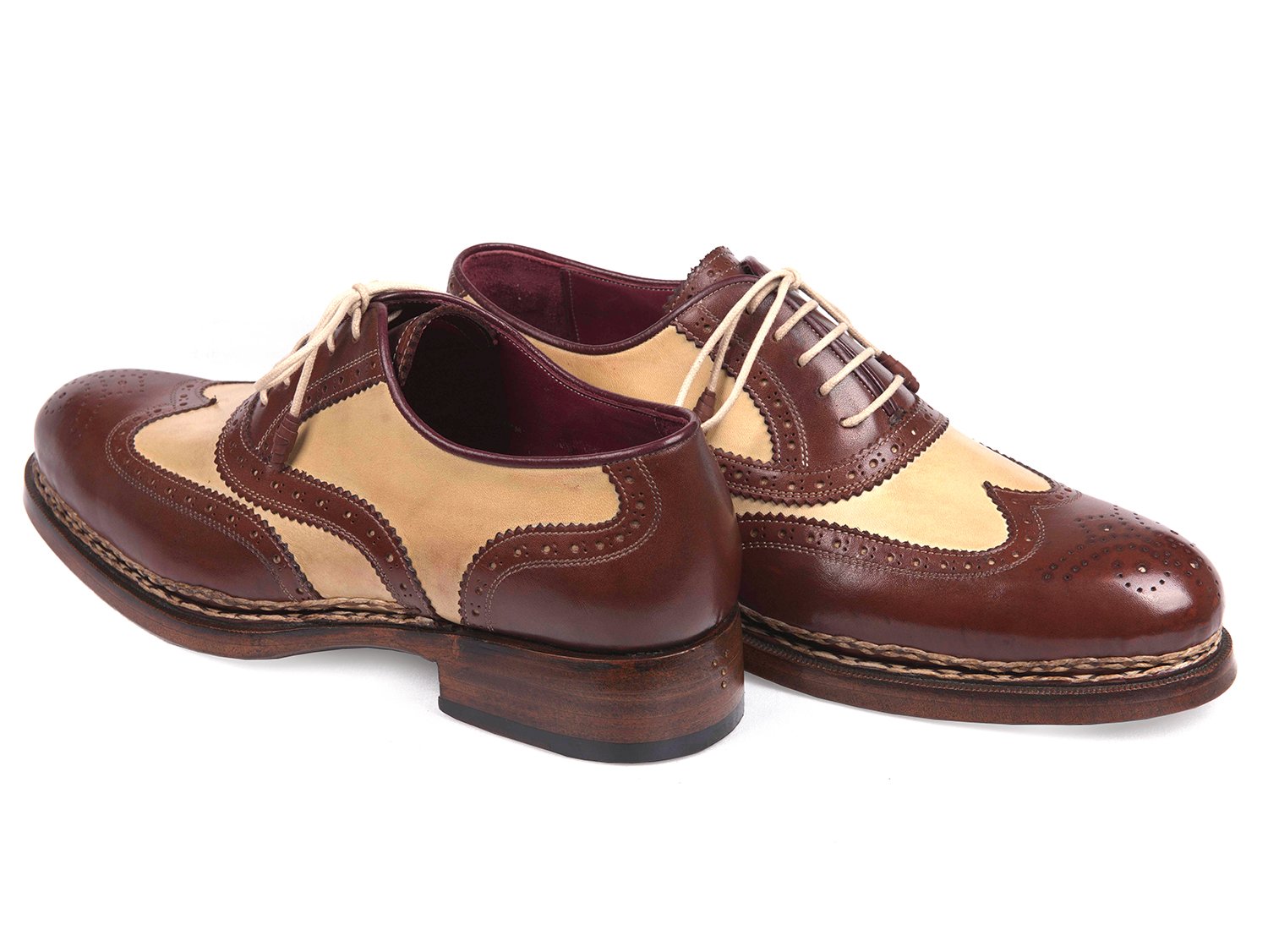 Paul Parkman Triple Leather Sole Goodyear Welted Wingtip Brogues (ID