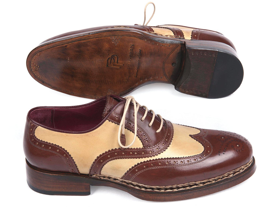 Paul Parkman Triple Leather Sole Goodyear Welted Wingtip Brogues (ID