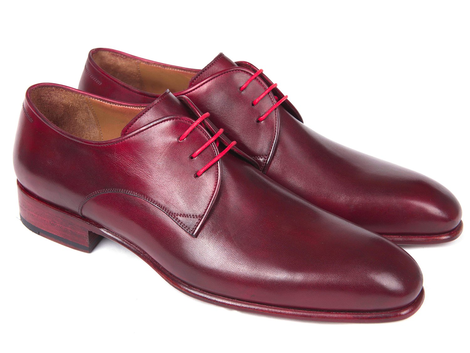 Paul Parkman Burgundy Hand Painted Derby Shoes (ID