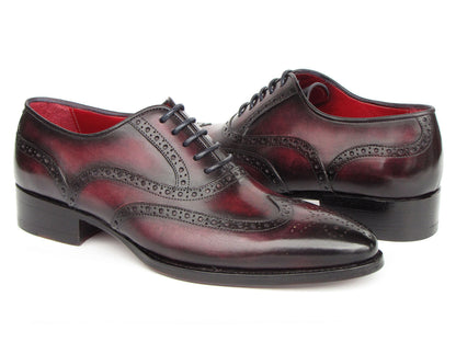 Paul Parkman Bordeaux Burnished Goodyear Welted Wingtip Oxford Shoes (ID