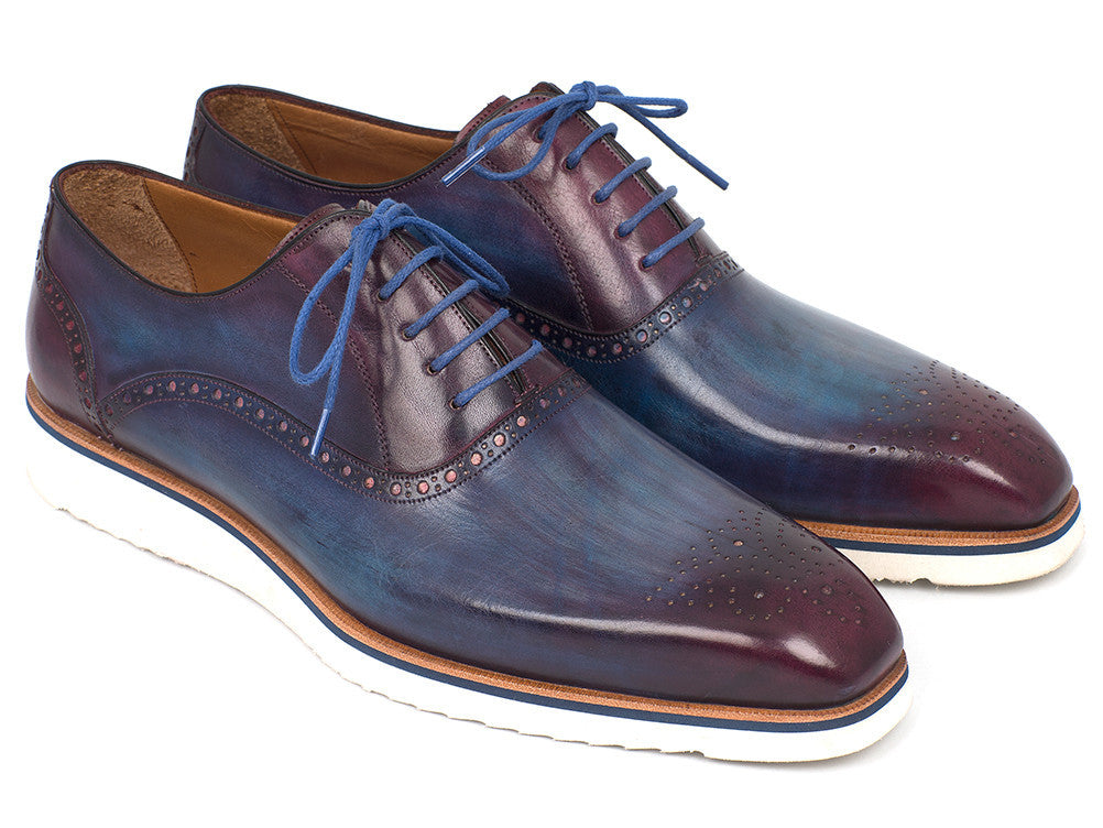 Paul Parkman Smart Casual Oxford Shoes For Men Blue & Purple (ID