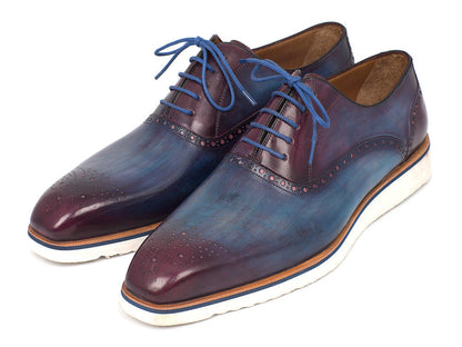 Paul Parkman Smart Casual Oxford Shoes For Men Blue &amp; Purple (ID