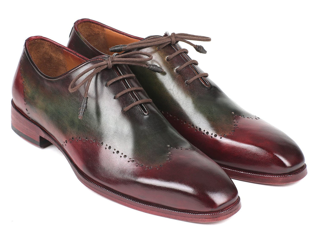 Paul Parkman Bordeaux & Green Wingtip Oxfords (ID