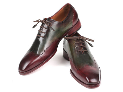 Paul Parkman Bordeaux &amp; Green Wingtip Oxfords (ID