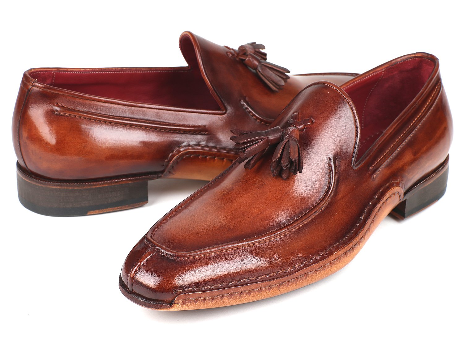 Paul Parkman Hand-Sewn Tassel Loafers Brown (ID