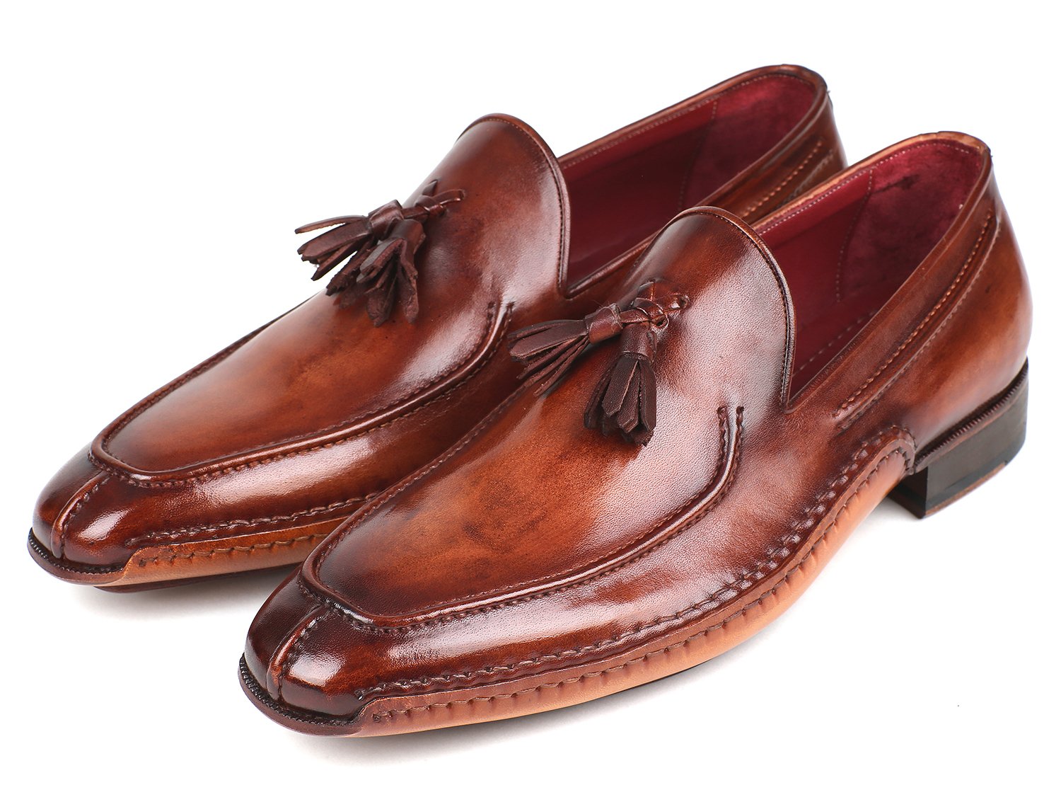 Paul Parkman Hand-Sewn Tassel Loafers Brown (ID