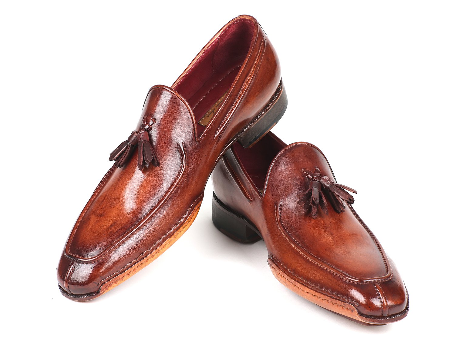 Paul Parkman Hand-Sewn Tassel Loafers Brown (ID