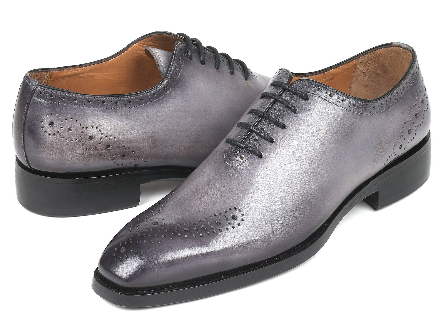 Paul Parkman Goodyear Welted Punched Oxfords Gray (ID