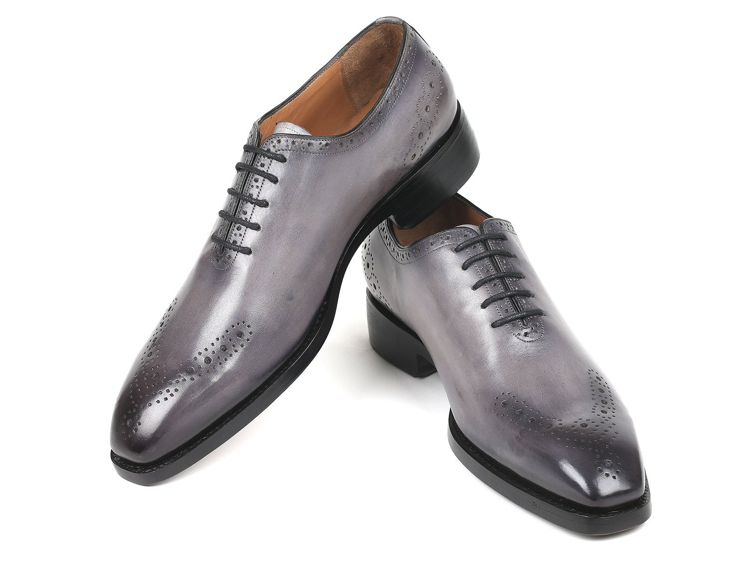 Paul Parkman Goodyear Welted Punched Oxfords Gray (ID