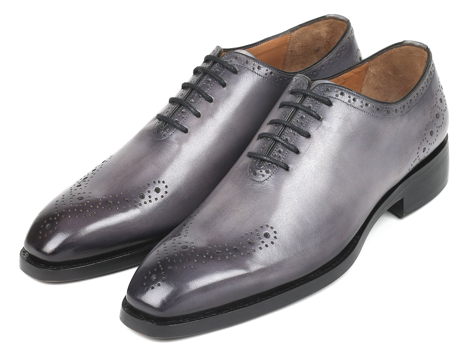 Paul Parkman Goodyear Welted Punched Oxfords Gray (ID