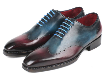 Paul Parkman Goodyear Welted Wingtip Oxfords Blue &amp; Purple (ID