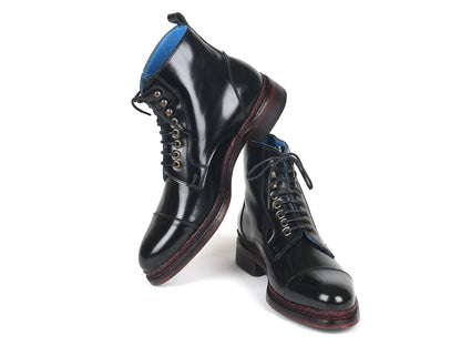 Paul Parkman Polished Leather Boots Black (ID