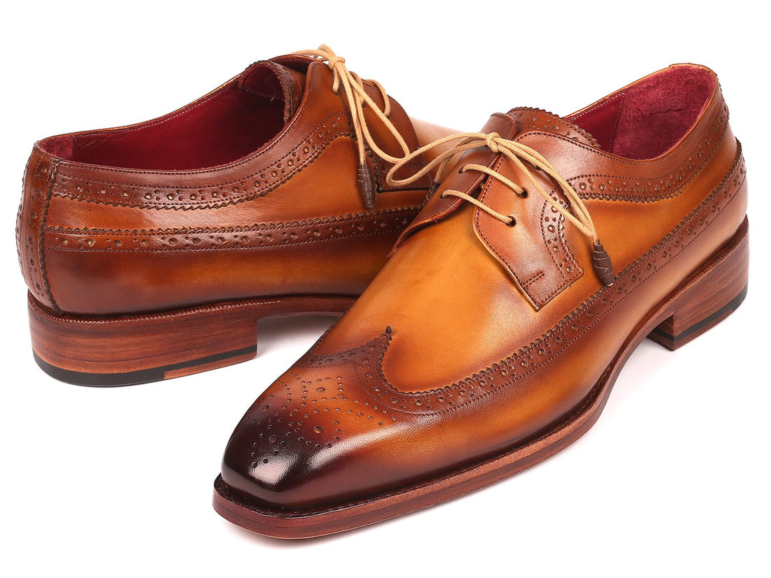 Paul Parkman Goodyear Welted Wingtip Derby Shoes Camel (ID