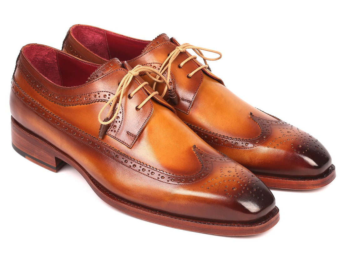 Paul Parkman Goodyear Welted Wingtip Derby Shoes Camel (ID