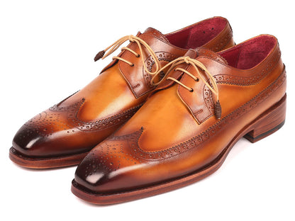 Paul Parkman Goodyear Welted Wingtip Derby Shoes Camel (ID