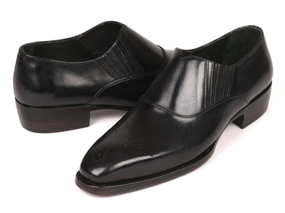 Paul Parkman Goodyear Welted Black Elasticated Loafers (ID