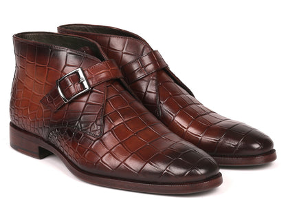 Paul Parkman Single Monk Strap Ankle Boots Brown (ID