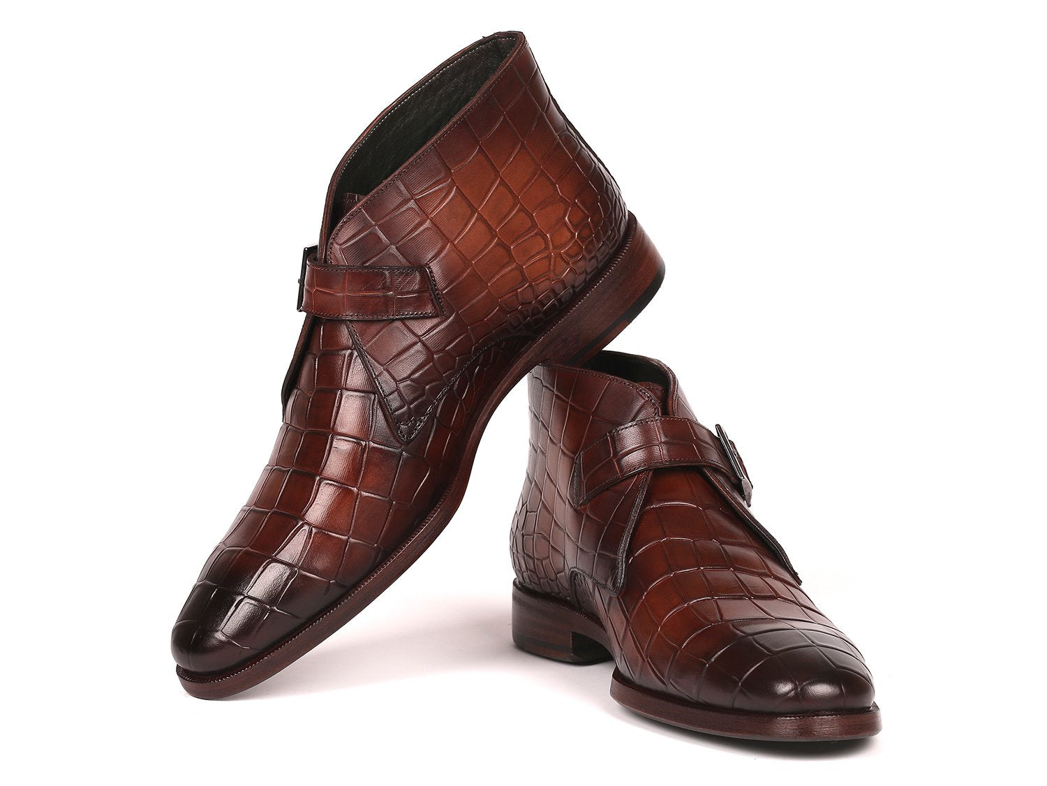 Paul Parkman Single Monk Strap Ankle Boots Brown (ID