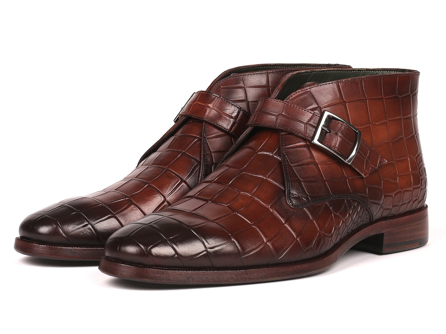 Paul Parkman Single Monk Strap Ankle Boots Brown (ID