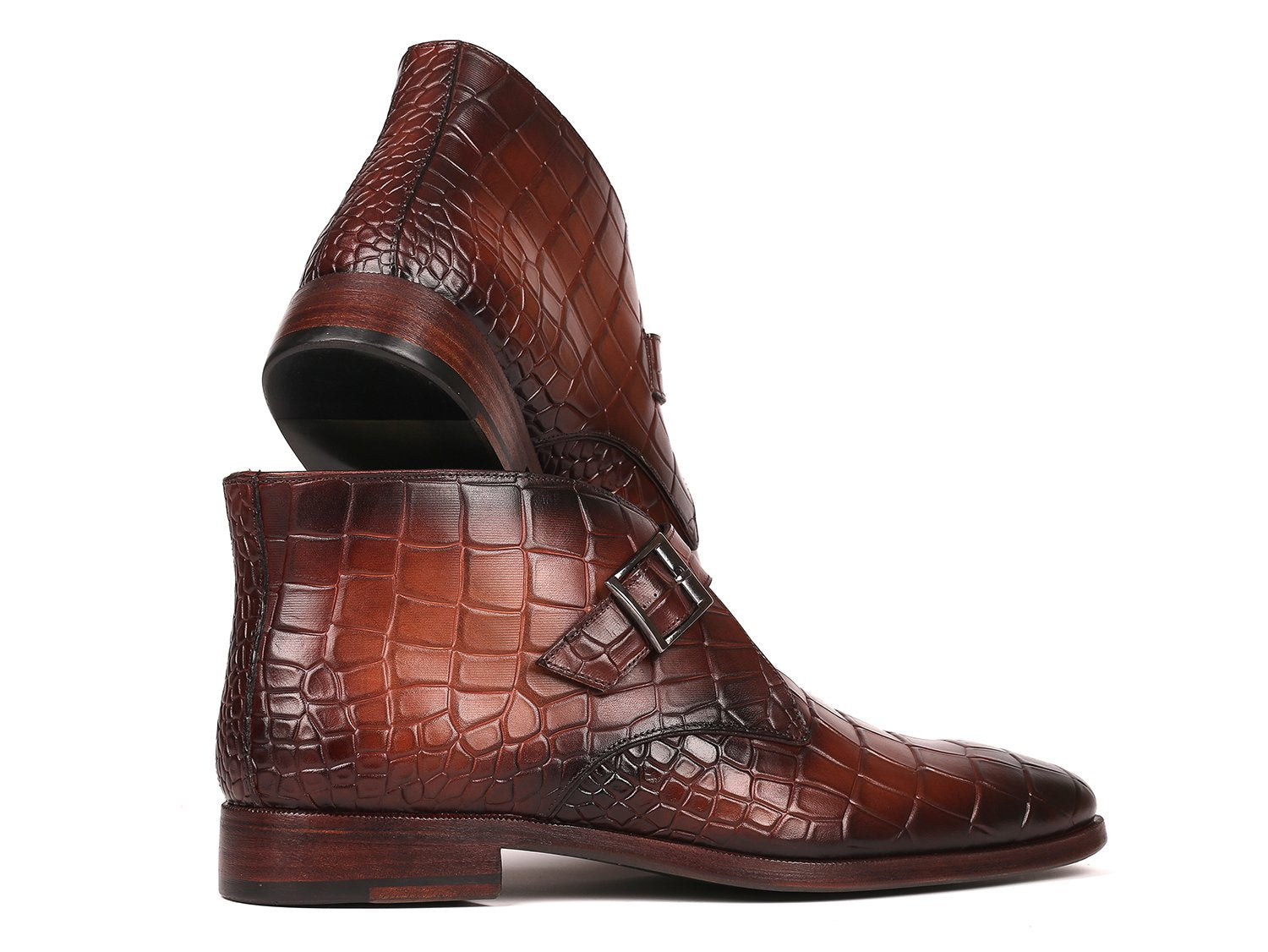 Paul Parkman Single Monk Strap Ankle Boots Brown (ID