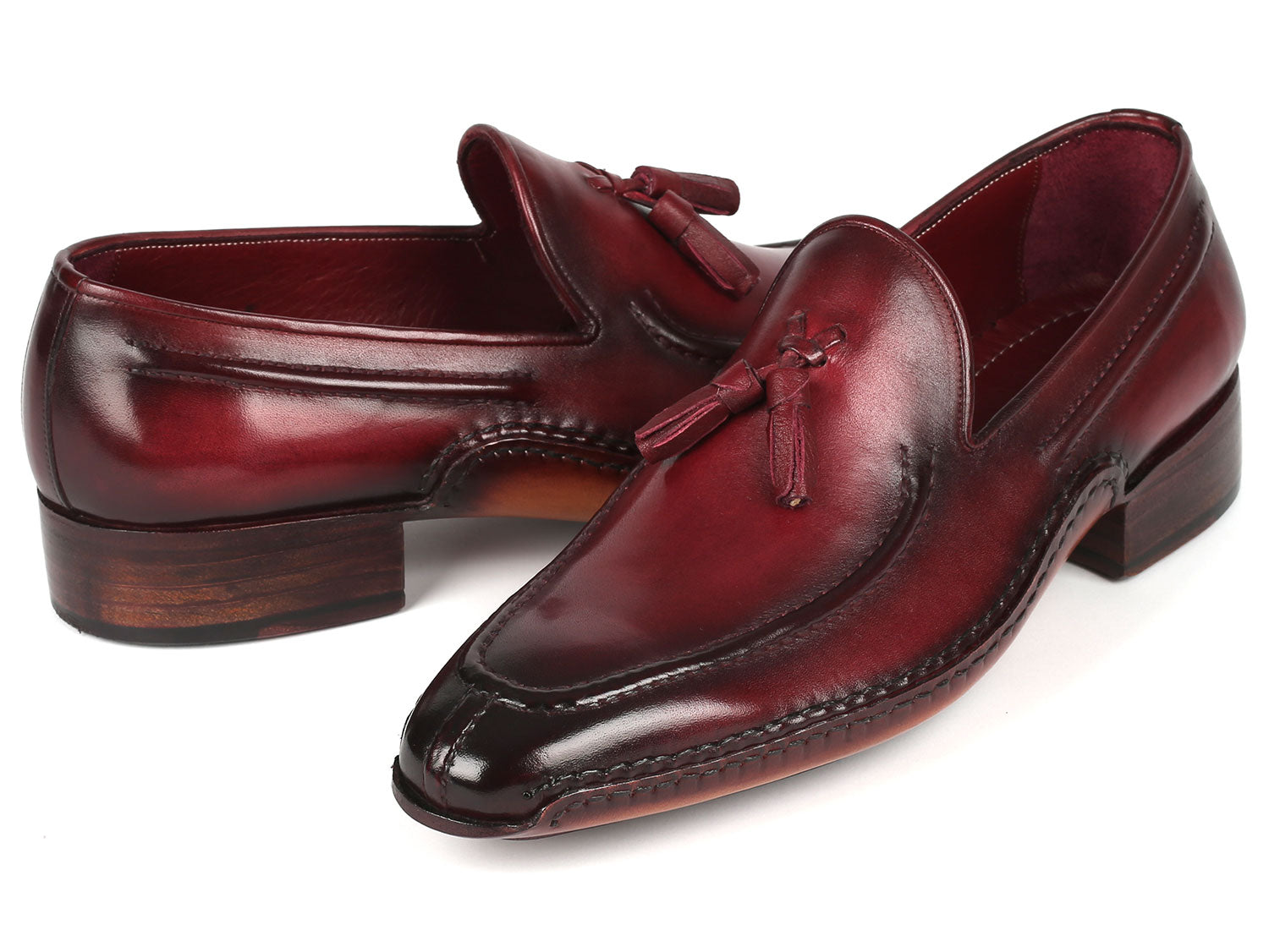 Paul Parkman Hand-Sewn Tassel Loafers Bordeaux (ID