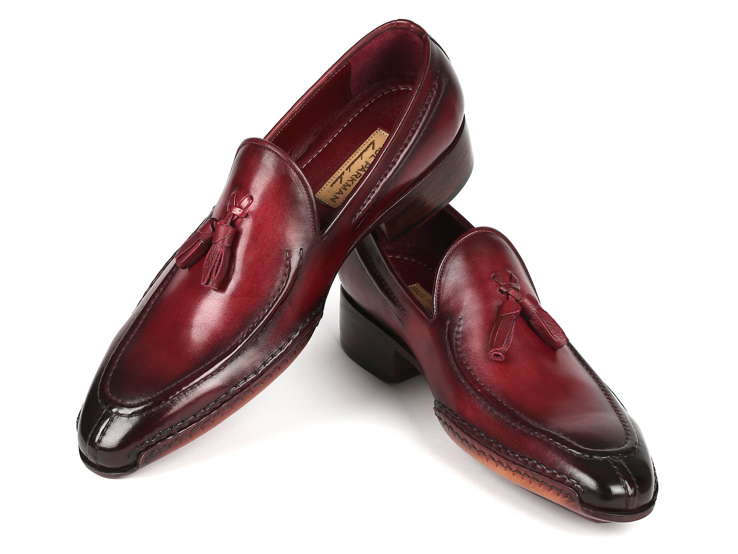 Paul Parkman Hand-Sewn Tassel Loafers Bordeaux (ID