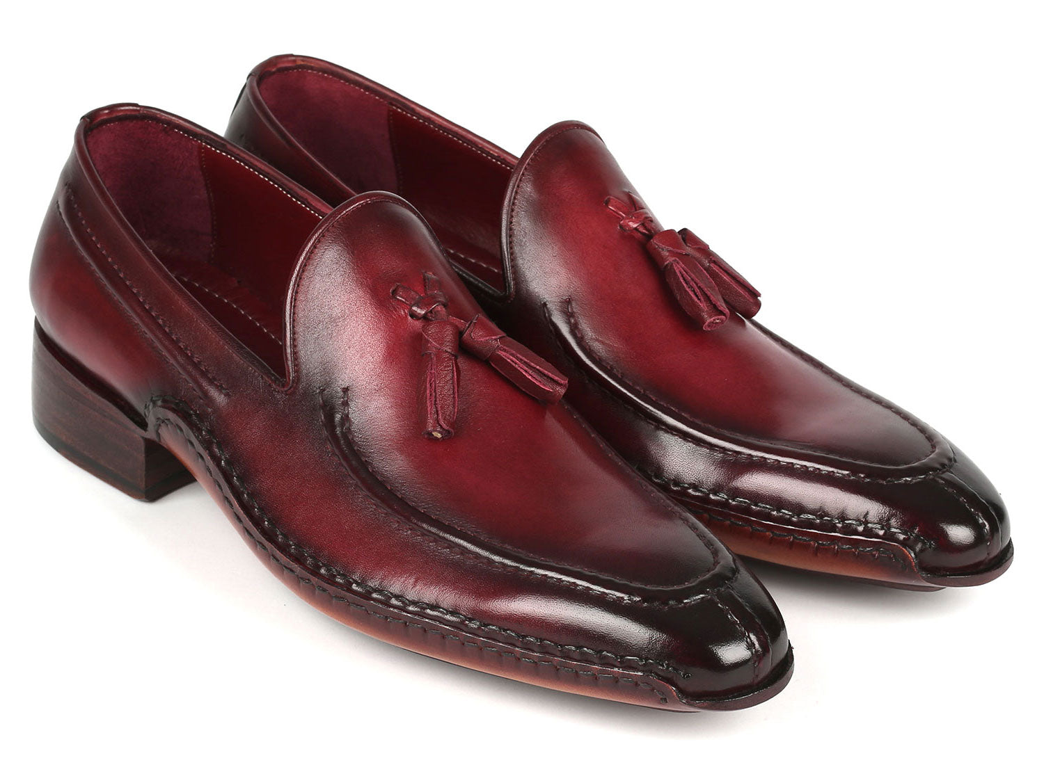 Paul Parkman Hand-Sewn Tassel Loafers Bordeaux (ID