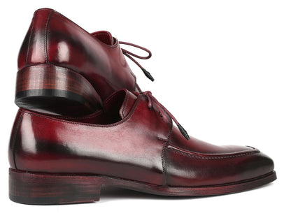 Paul Parkman Bordeaux Leather Apron Derby Shoes For Men (ID