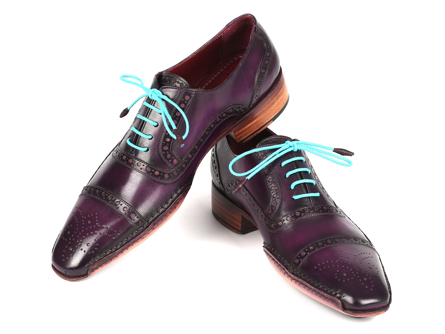 Paul Parkman Handsewn Captoe Oxfords Purple (ID